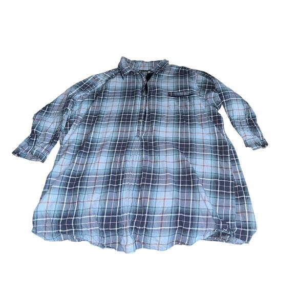 Lot of 2 Ambriele Women’s XL Lightweight Plaid Flannel Shirts Button Front READ - Picture 2 of 7